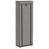 Vidaxl schoenenkast met hoes 57x29x162 cm stof grijs