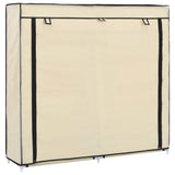 Armoire à chaussures Vidaxl avec couvercle 115x28x110 cm Crème en tissu