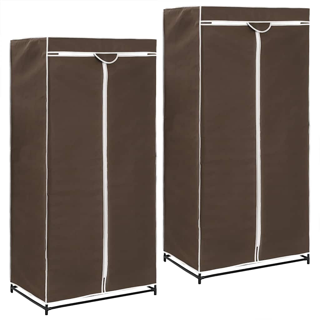 Vidaxl kledingkasten 2 st 75x50x160 cm bruin