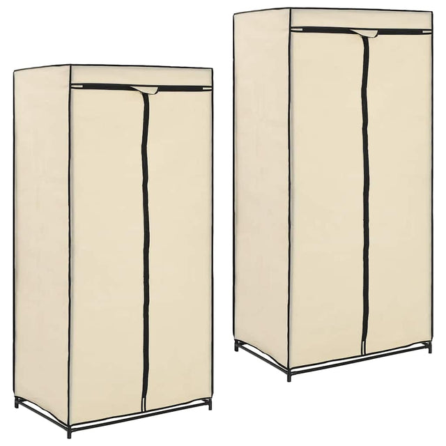 Vidaxl kledingkasten 2 st 75x50x160 cm crème