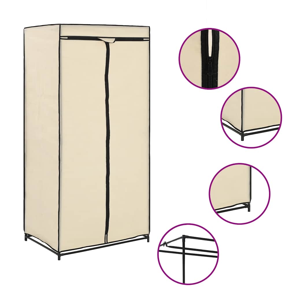 Vidaxl kledingkasten 2 st 75x50x160 cm crème