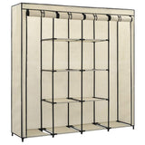 Vidaxl kledingkast met 4 vakken 175x45x170 cm crème
