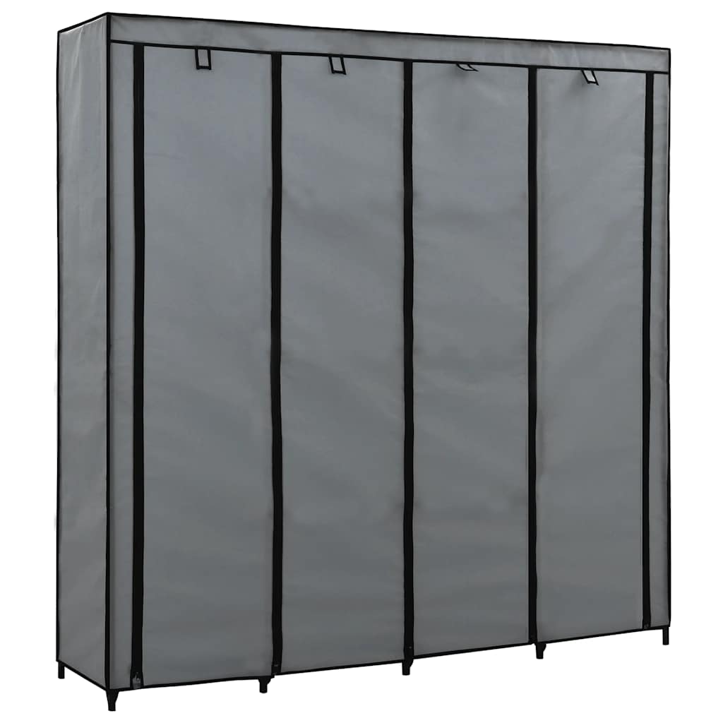 Vidaxl kledingkast met 4 vakken 175x45x170 cm grijs