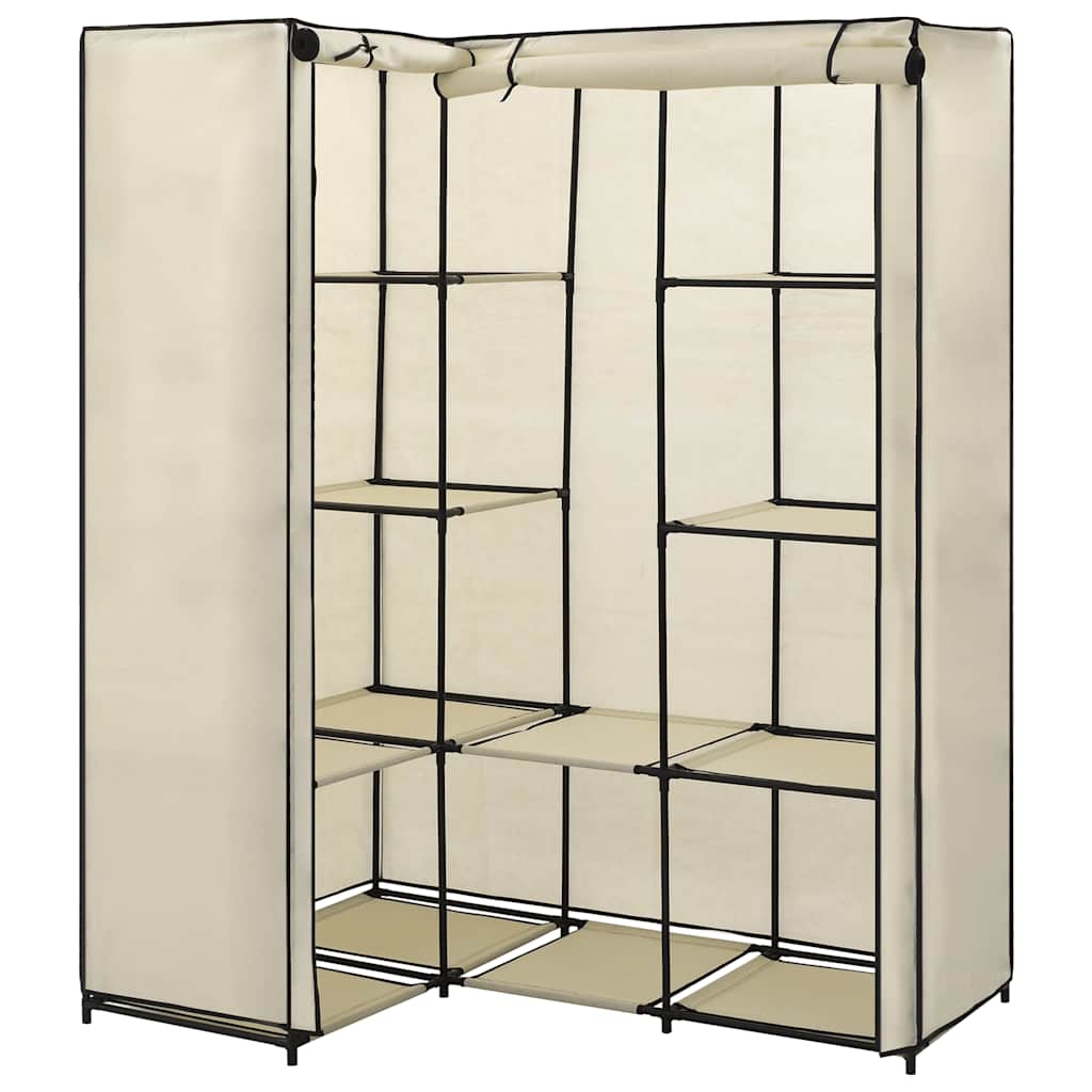 Vidaxl hoekkledingkast 130x87x169 cm crème