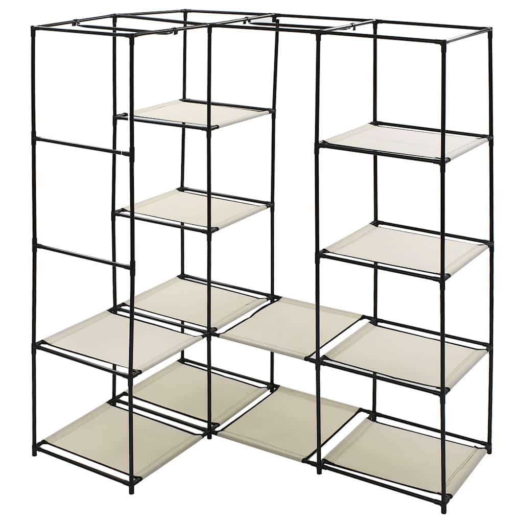 Vidaxl hoekkledingkast 130x87x169 cm crème