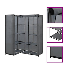 Vidaxl hoekkledingkast 130x87x169 cm grijs