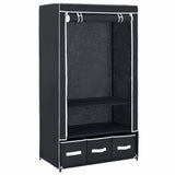 Vidaxl kledingkast 87x49x159 cm stof zwart