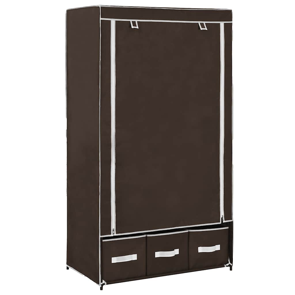 Vidaxl kledingkast 87x49x159 cm stof bruin