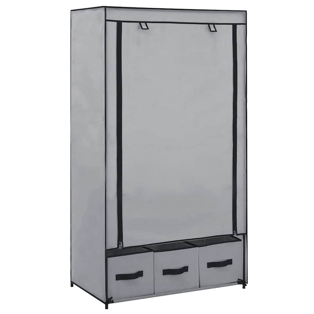 Vidaxl kledingkast 87x49x159 cm stof grijs