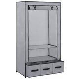 Vidaxl kledingkast 87x49x159 cm stof grijs