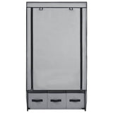 Vidaxl kledingkast 87x49x159 cm stof grijs