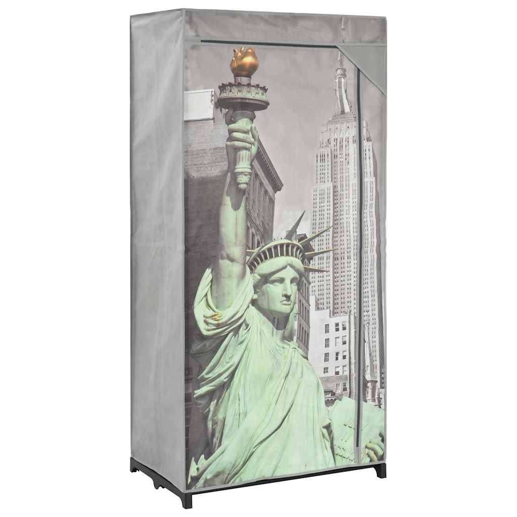 Vidaxl kledingkast new york 75x45x160 cm stof