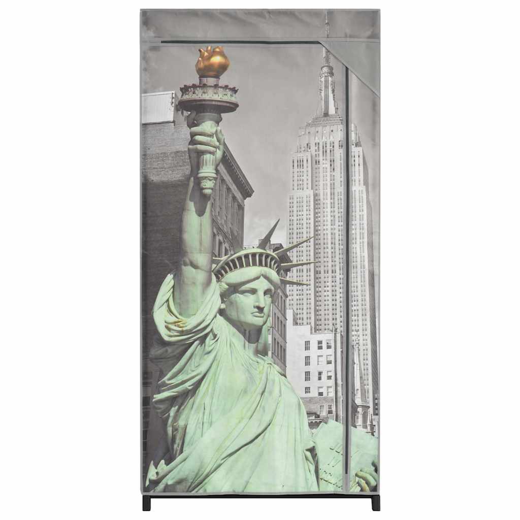 Vidaxl kledingkast new york 75x45x160 cm stof