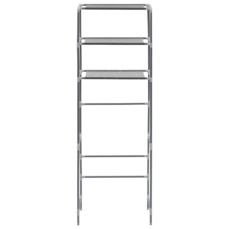 Vidaxl opbergrek voor boven toilet 3-laags 53x28x169 cm zilverkleurig