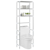 Vidaxl opbergrek voor boven toilet 3-laags 53x28x169 cm zilverkleurig