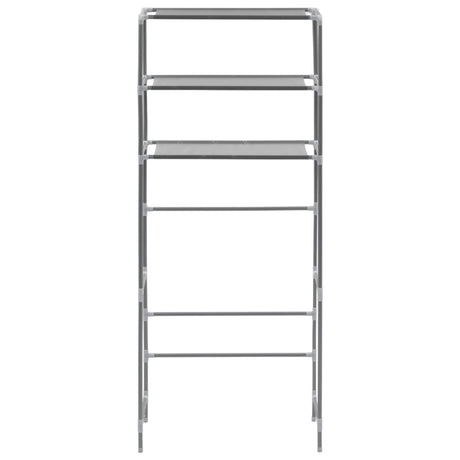 Vidaxl opbergrek voor boven wasmachine 3-laags 69x28x169 cm zilver