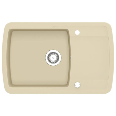 Vidaxl gootsteen enkele bak graniet beige