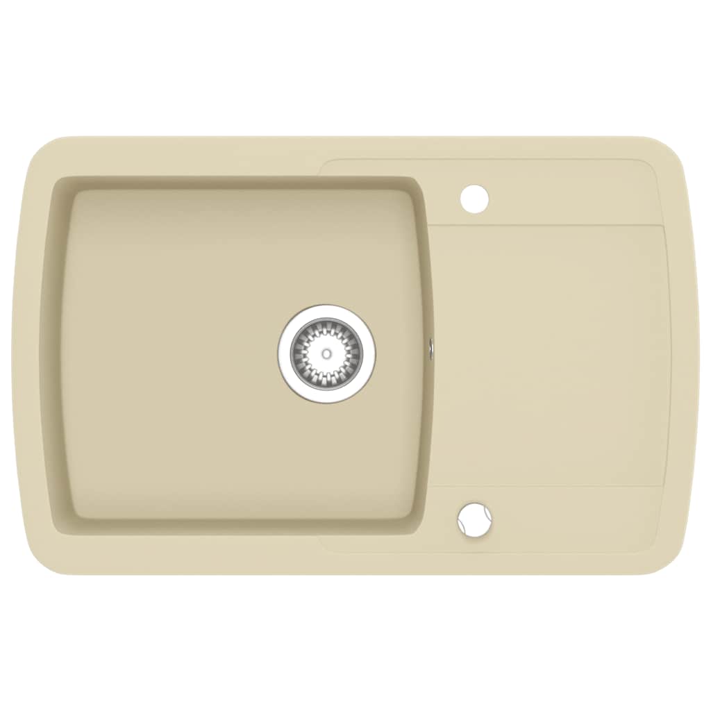 Vidaxl gootsteen enkele bak graniet beige