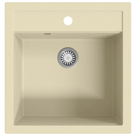 Vidaxl gootsteen enkele bak graniet beige