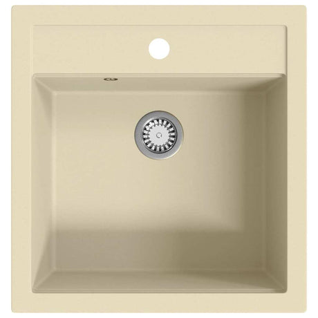 Vidaxl gootsteen enkele bak graniet beige