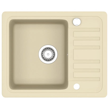 Vidaxl gootsteen enkele bak graniet beige