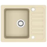 Vidaxl gootsteen enkele bak graniet beige