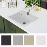 VidaXL sink single bowl of granite white