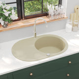 Vidaxl sink single bowl of oval granite beige