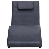 Vidaxl chaise longue met kussen kunstsuède grijs