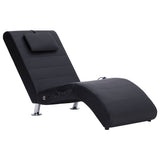 Vidaxl massage chaise longue met kussen kunstleer zwart