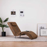 Vidaxl massage chaise longue met kussen kunstsuède bruin