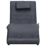 Vidaxl massage chaise longue met kussen kunstsuède grijs