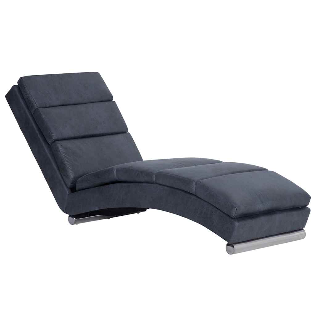 Vidaxl chaise longue kunstsuède grijs