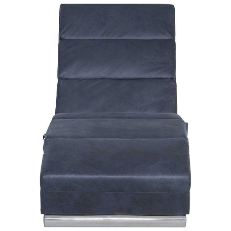 Vidaxl massage chaise longue kunstsuède grijs