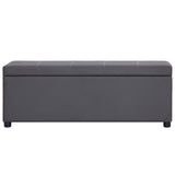 Vidaxl bankje met opbergvak 116 cm kunstleer grijs