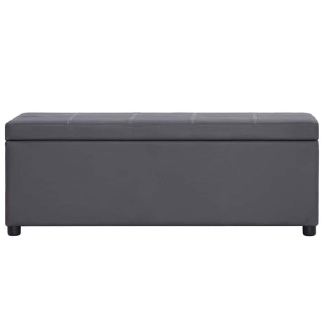 Vidaxl bankje met opbergvak 116 cm kunstleer grijs