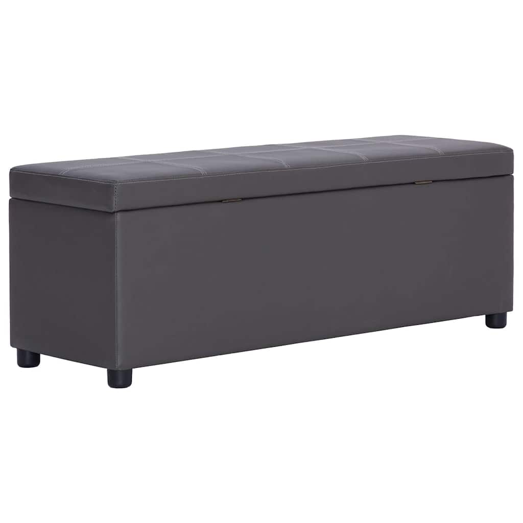 Vidaxl bankje met opbergvak 116 cm kunstleer grijs