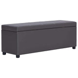 Vidaxl bankje met opbergvak 116 cm kunstleer grijs
