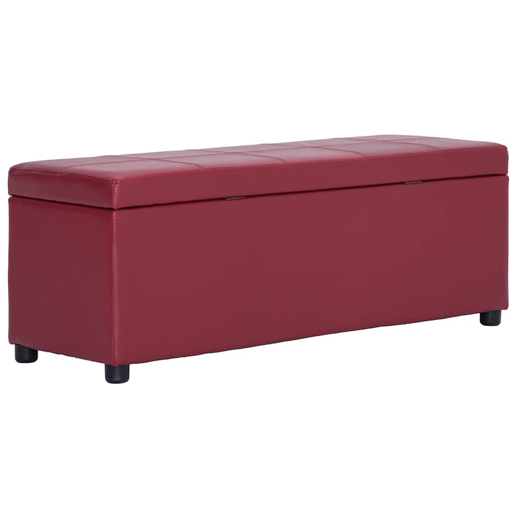 Vidaxl bankje met opbergvak 116 cm kunstleer wijnrood