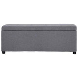 Vidaxl bankje met opbergvak 116 cm polyester lichtgrijs