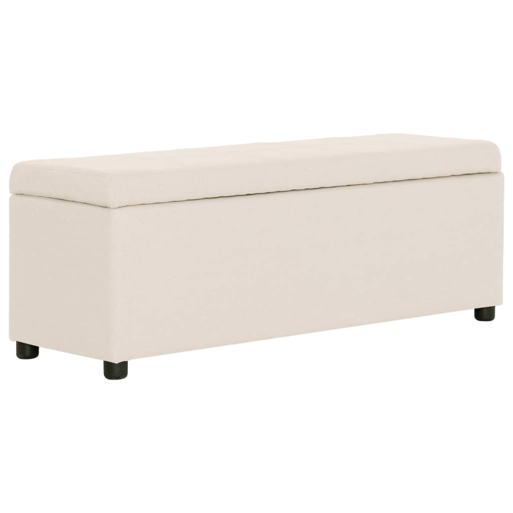 Vidaxl bankje met opbergvak 116 cm polyester crème