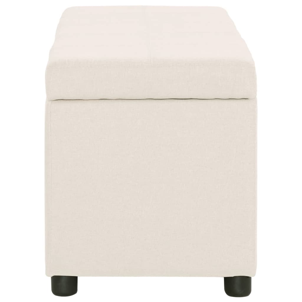 Vidaxl bankje met opbergvak 116 cm polyester crème