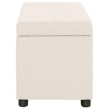 Vidaxl bankje met opbergvak 116 cm polyester crème