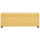Vidaxl bankje met opbergvak 116 cm polyester geel