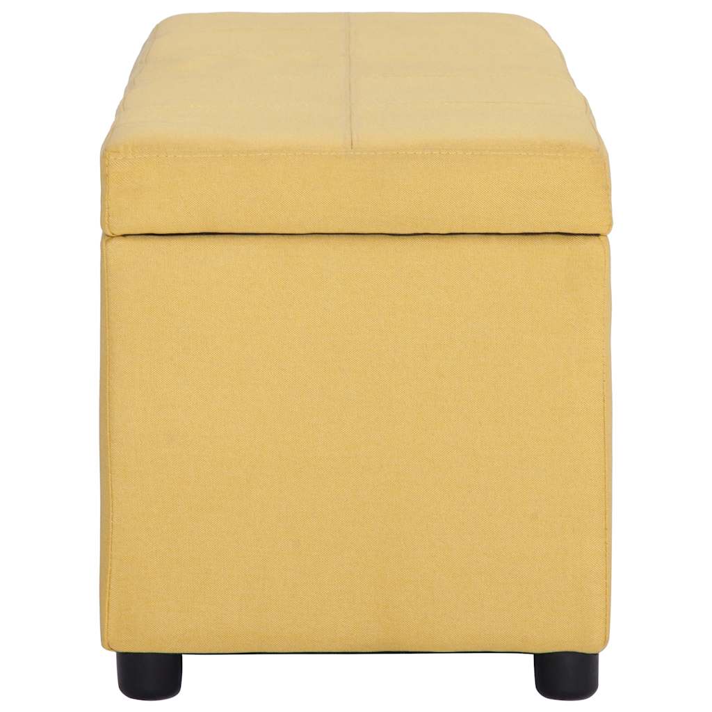 Vidaxl bankje met opbergvak 116 cm polyester geel