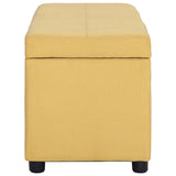 Vidaxl bankje met opbergvak 116 cm polyester geel