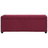 Vidaxl bankje met opbergvak 116 cm polyester wijnrood