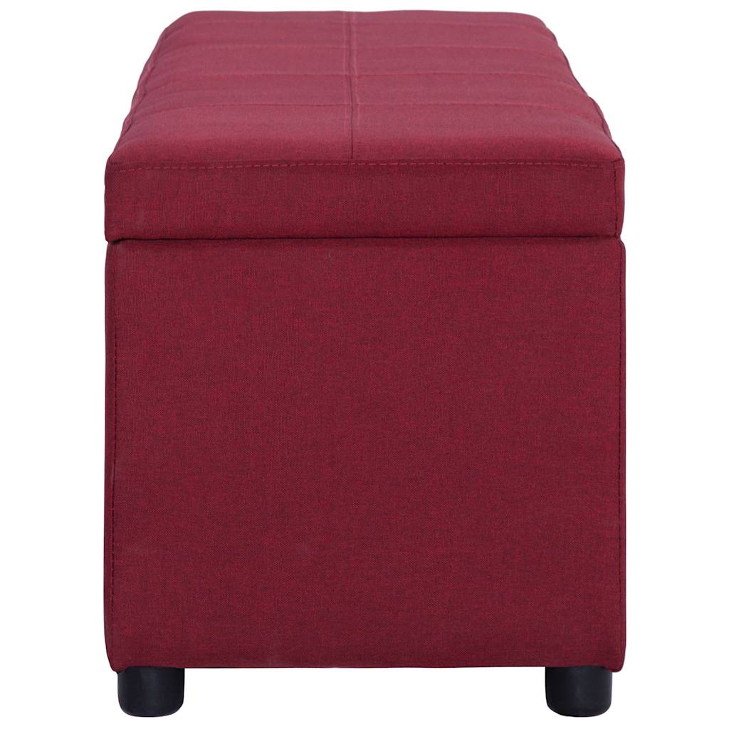 Vidaxl bankje met opbergvak 116 cm polyester wijnrood