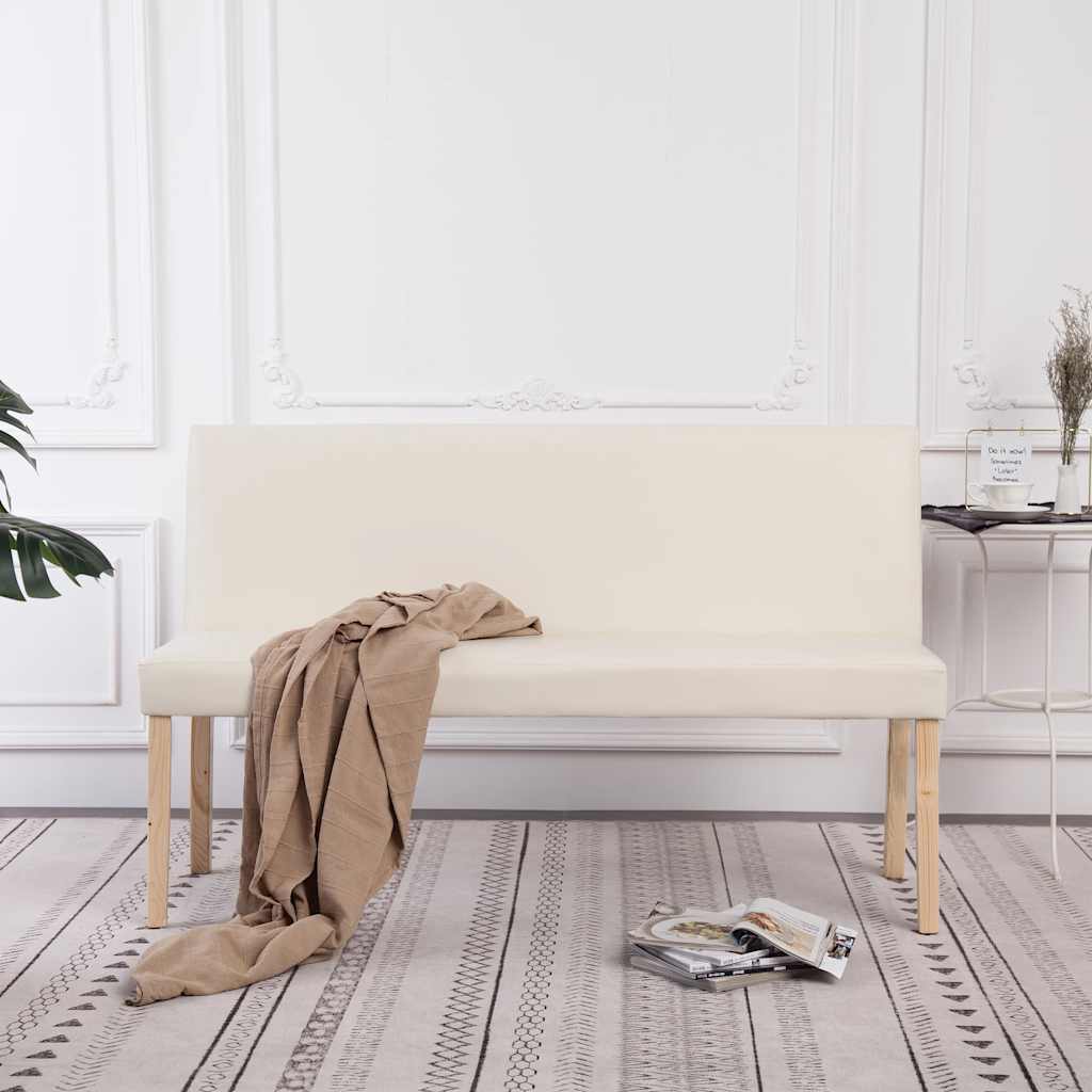 Vidaxl bankje 139,5 cm kunstleer crème