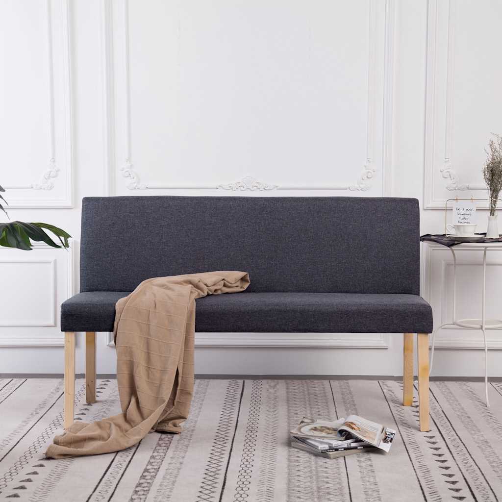 Vidaxl bankje 139,5 cm polyester donkergrijs